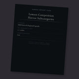 A black rectangular report page or booklet cover with white text, photographed at a slight angle against a very dark gray background. The visible text reads 'Sample Report Page' and 'Lowest-Competition Horror Subcategories.